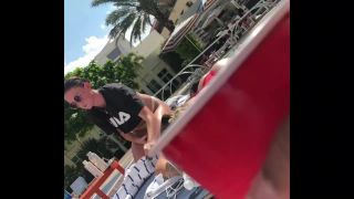 Candid Jeans spandex downblouse upskirt Beach